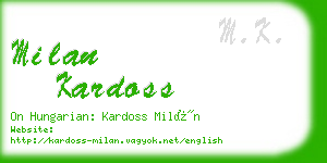 milan kardoss business card